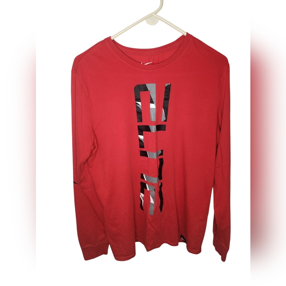 Nike Red Elite The Nike Tee Athletic Dri-Fit Long Sleeve Size L